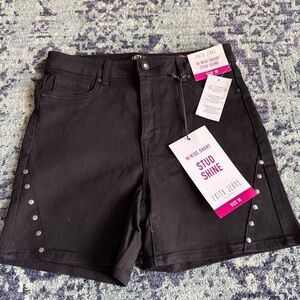 New With Tags Y2K Faith Jeans Black Denim Jean Shorts with Studded Details